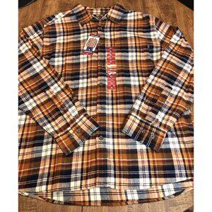 Eddie Bauer Bristol Flannel Plaid Shirt XL -Rust - Cowboy Ranchwear Gorpcore